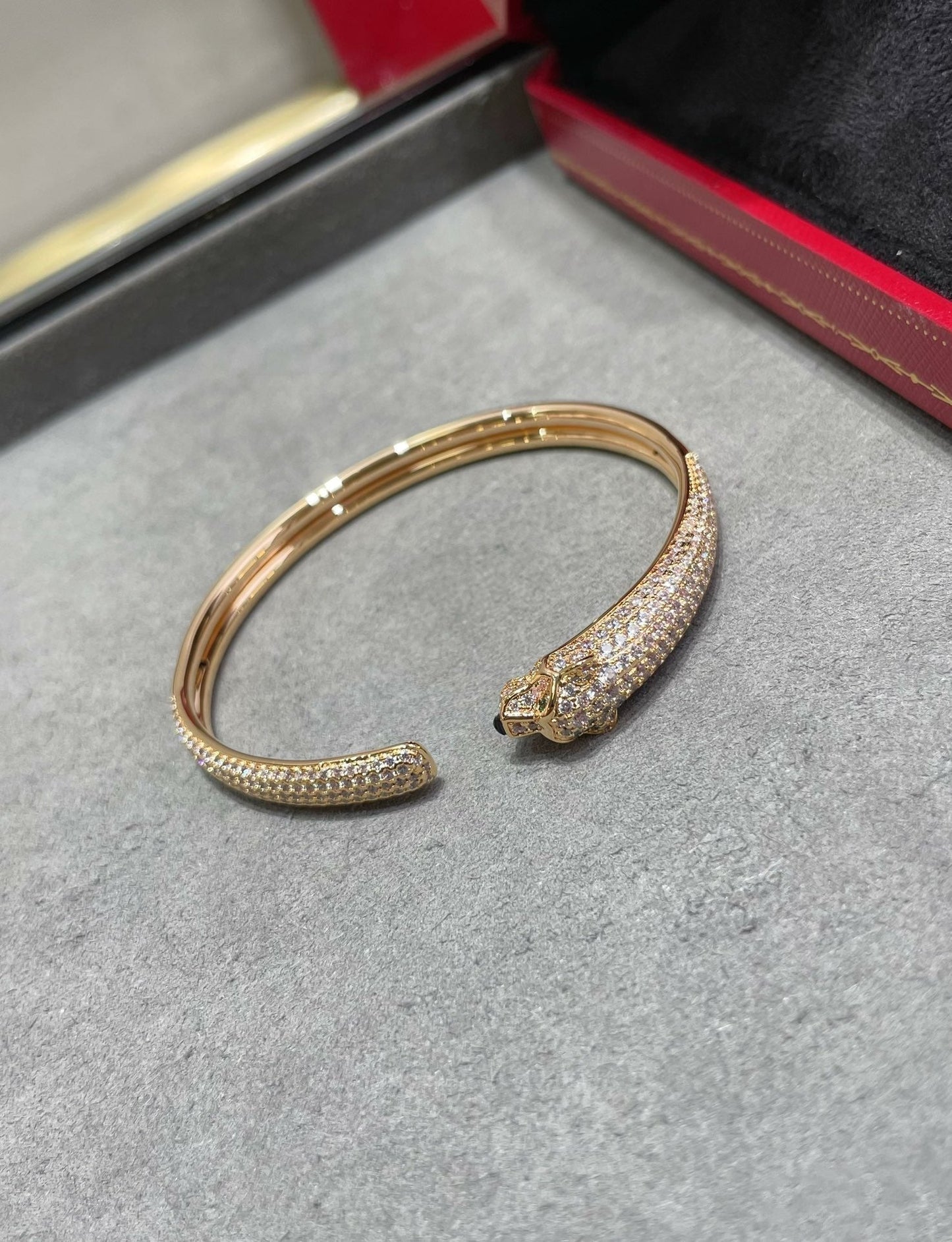 [Lumi Jewelry]PANTHERE FULL DIAMOND OPEN BRACELET