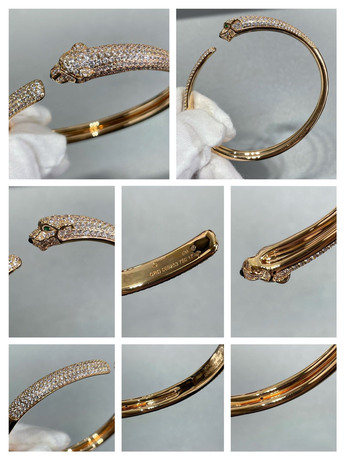 [Lumi Jewelry]PANTHERE FULL DIAMOND OPEN BRACELET
