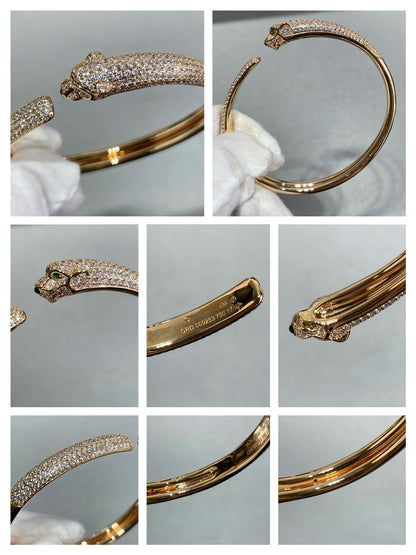 [Lumi Jewelry]PANTHERE FULL DIAMOND OPEN BRACELET