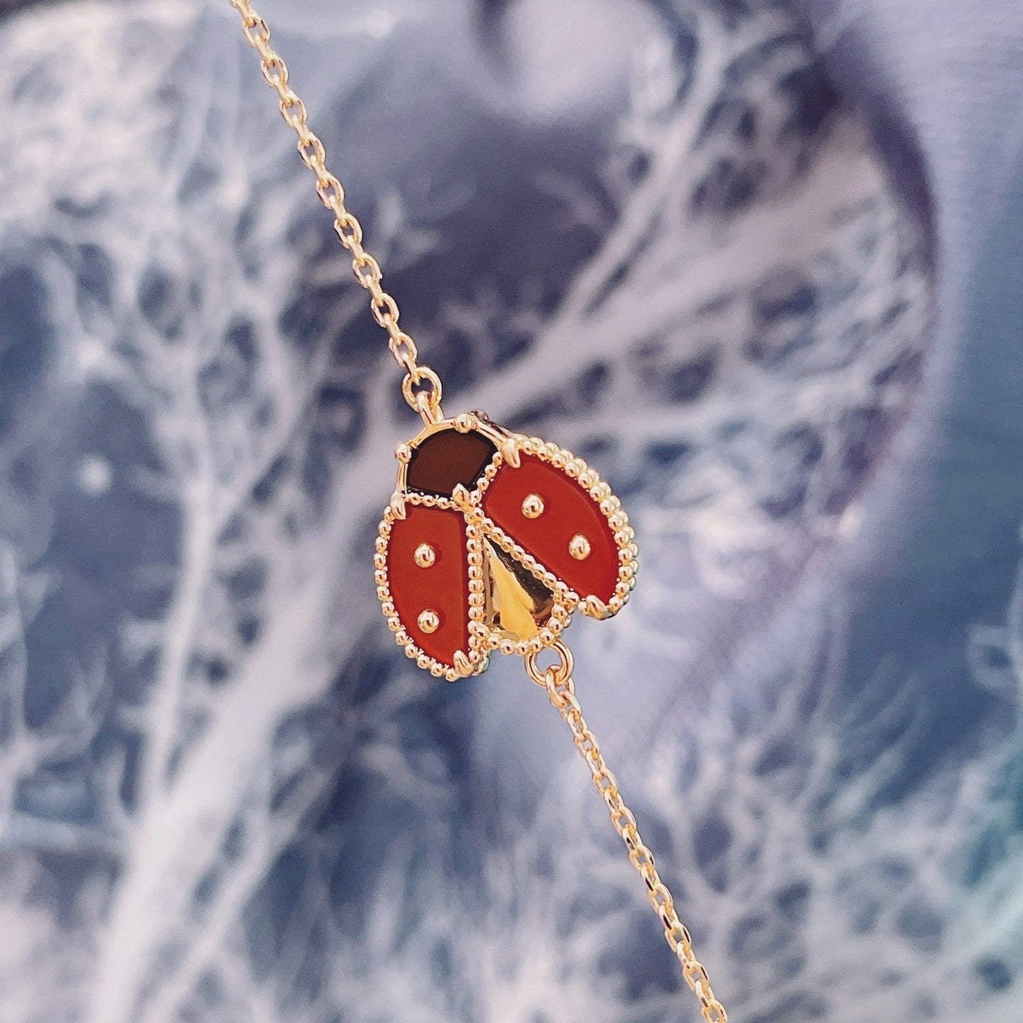 [Lumi Jewelry]LUCKY SPRING 1 MOTIF PINK GOLD BRACELET