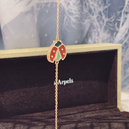[Lumi Jewelry]LUCKY SPRING 1 MOTIF PINK GOLD BRACELET
