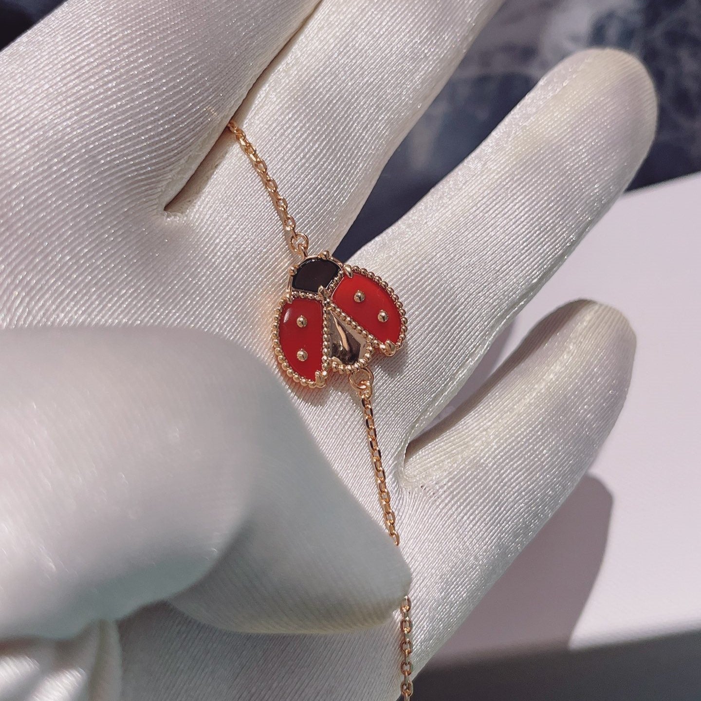 [Lumi Jewelry]LUCKY SPRING 1 MOTIF PINK GOLD BRACELET