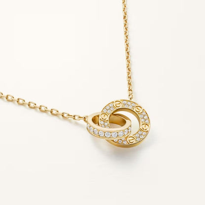 [Lumi Jewelry]LOVE  FULL DIAMOND PENDANT NECKLACE