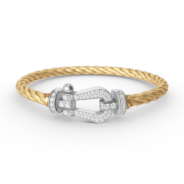 [Lumi Jewelry]FORCE LARGE HORSESHOE FULL DIAMOND BRACELET SILVER