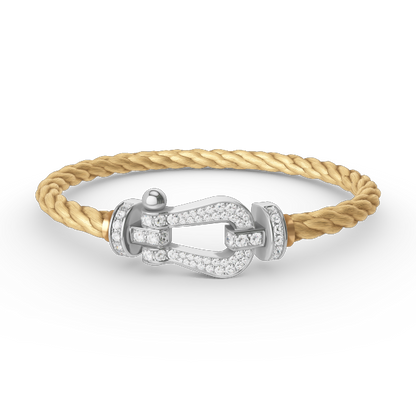 [Lumi Jewelry]FORCE LARGE HORSESHOE FULL DIAMOND BRACELET SILVER