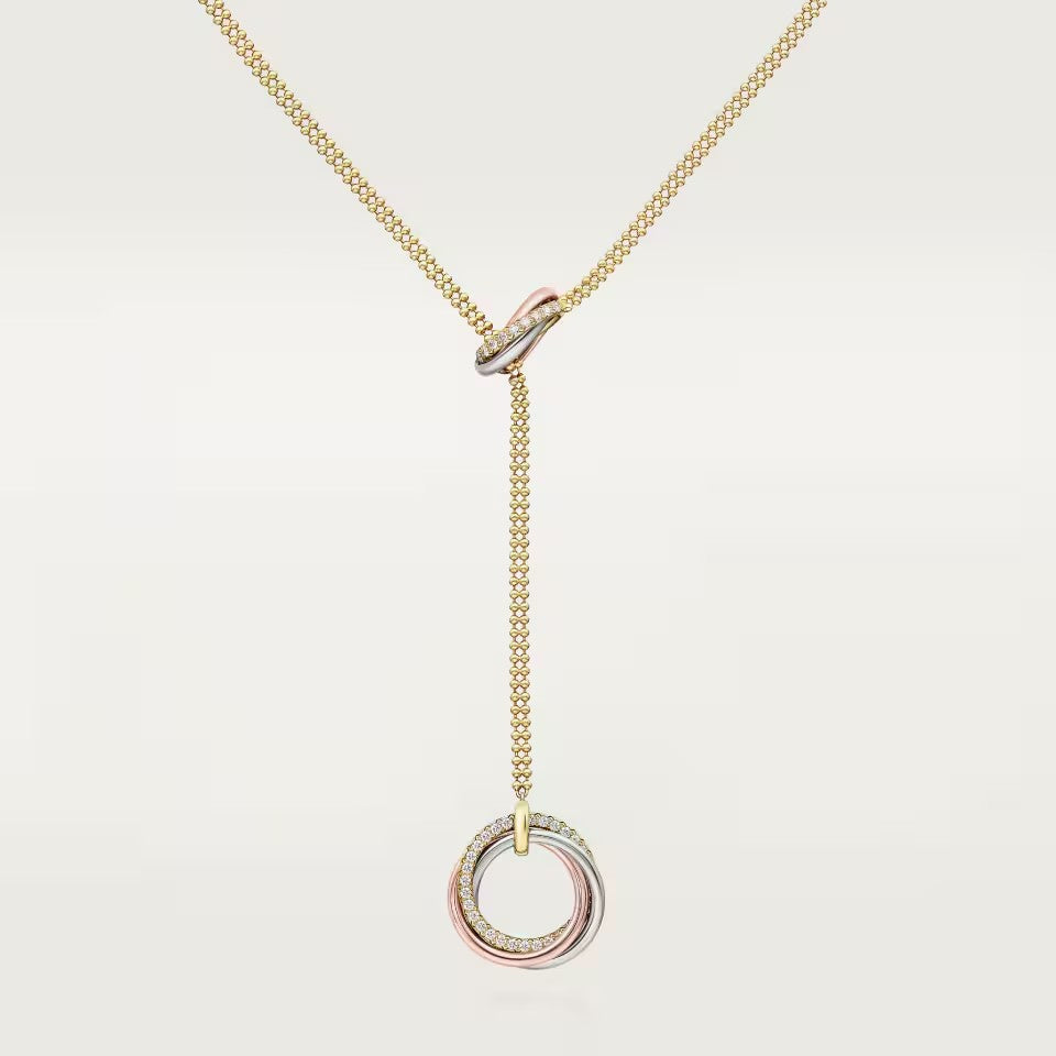[Lumi Jewelry]TRINITY DIAMONDS NECKLACE