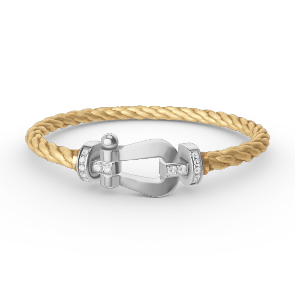 [Lumi Jewelry]FORCE LARGE HORSESHOE HALF DIAMOND BRACELET SILVER