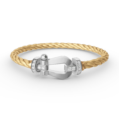 [Lumi Jewelry]FORCE LARGE HORSESHOE HALF DIAMOND BRACELET SILVER