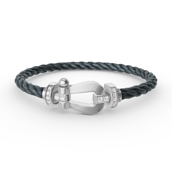 [Lumi Jewelry]FORCE LARGE HORSESHOE HALF DIAMOND BRACELET SILVER