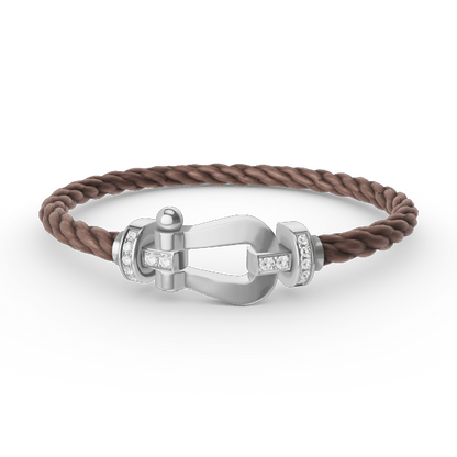 [Lumi Jewelry]FORCE LARGE HORSESHOE HALF DIAMOND BRACELET SILVER