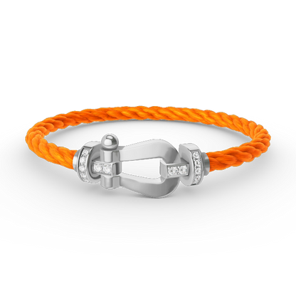 [Lumi Jewelry]FORCE LARGE HORSESHOE HALF DIAMOND BRACELET SILVER