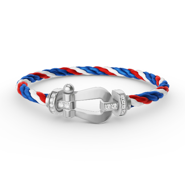 [Lumi Jewelry]FORCE LARGE HORSESHOE HALF DIAMOND BRACELET SILVER