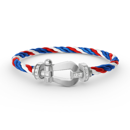 [Lumi Jewelry]FORCE LARGE HORSESHOE HALF DIAMOND BRACELET SILVER