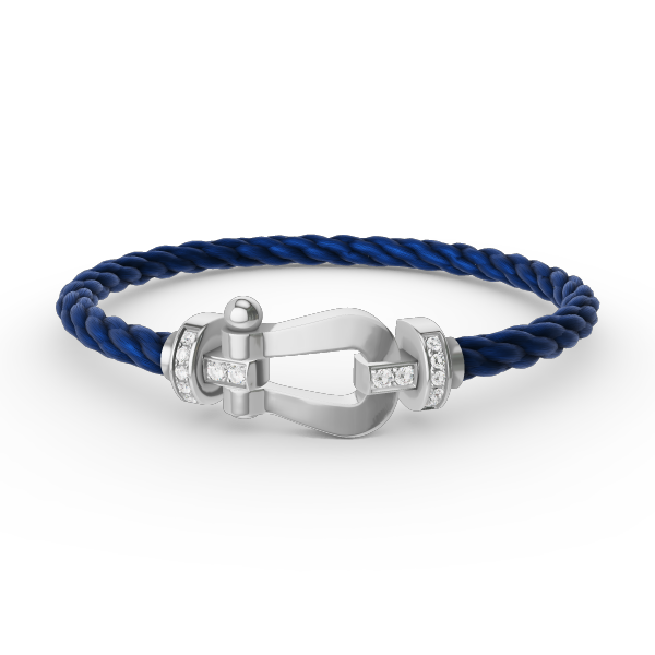 [Lumi Jewelry]FORCE LARGE HORSESHOE HALF DIAMOND BRACELET SILVER