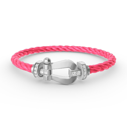 [Lumi Jewelry]FORCE LARGE HORSESHOE HALF DIAMOND BRACELET SILVER