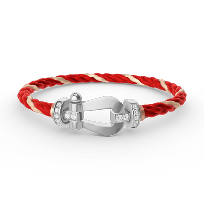 [Lumi Jewelry]FORCE LARGE HORSESHOE HALF DIAMOND BRACELET SILVER