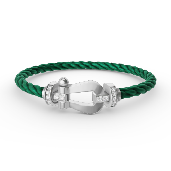 [Lumi Jewelry]FORCE LARGE HORSESHOE HALF DIAMOND BRACELET SILVER