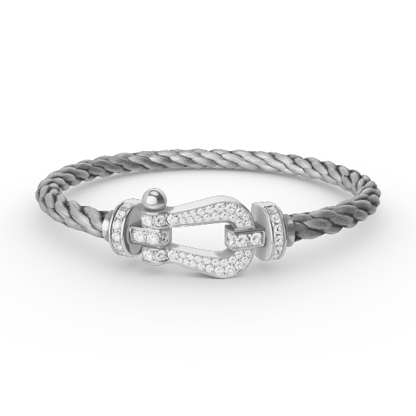 [Lumi Jewelry]FORCE LARGE HORSESHOE FULL DIAMOND BRACELET SILVER