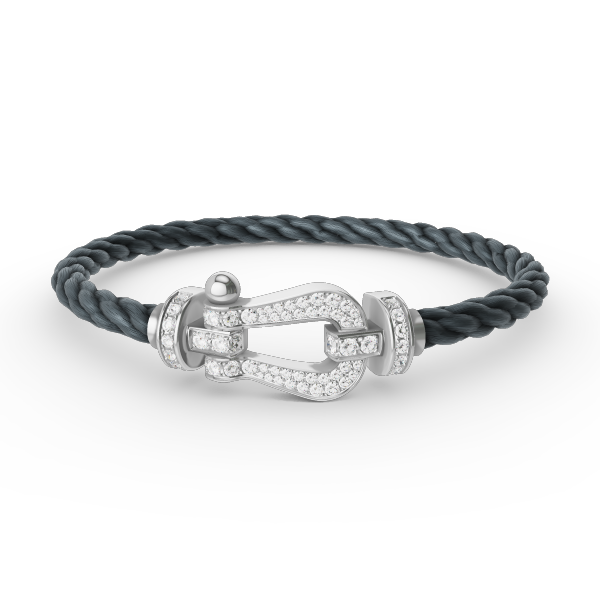 [Lumi Jewelry]FORCE LARGE HORSESHOE FULL DIAMOND BRACELET SILVER
