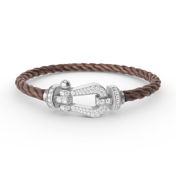 [Lumi Jewelry]FORCE LARGE HORSESHOE FULL DIAMOND BRACELET SILVER