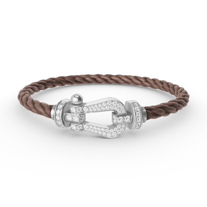 [Lumi Jewelry]FORCE LARGE HORSESHOE FULL DIAMOND BRACELET SILVER