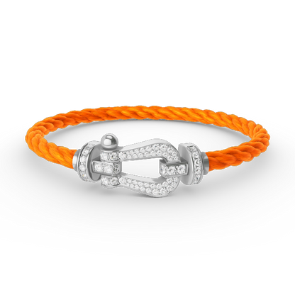 [Lumi Jewelry]FORCE LARGE HORSESHOE FULL DIAMOND BRACELET SILVER