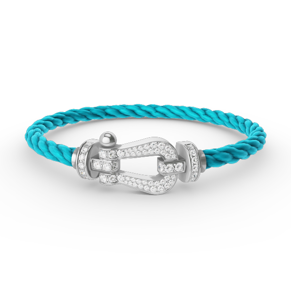 [Lumi Jewelry]FORCE LARGE HORSESHOE FULL DIAMOND BRACELET SILVER