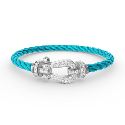 [Lumi Jewelry]FORCE LARGE HORSESHOE FULL DIAMOND BRACELET SILVER