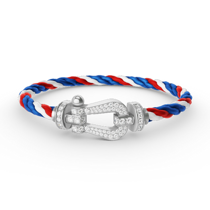 [Lumi Jewelry]FORCE LARGE HORSESHOE FULL DIAMOND BRACELET SILVER
