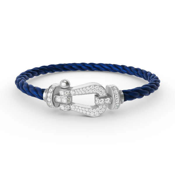 [Lumi Jewelry]FORCE LARGE HORSESHOE FULL DIAMOND BRACELET SILVER