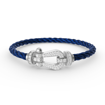 [Lumi Jewelry]FORCE LARGE HORSESHOE FULL DIAMOND BRACELET SILVER