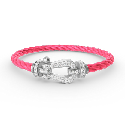 [Lumi Jewelry]FORCE LARGE HORSESHOE FULL DIAMOND BRACELET SILVER
