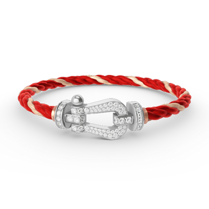 [Lumi Jewelry]FORCE LARGE HORSESHOE FULL DIAMOND BRACELET SILVER