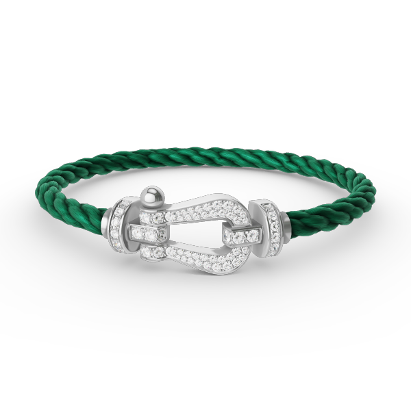 [Lumi Jewelry]FORCE LARGE HORSESHOE FULL DIAMOND BRACELET SILVER