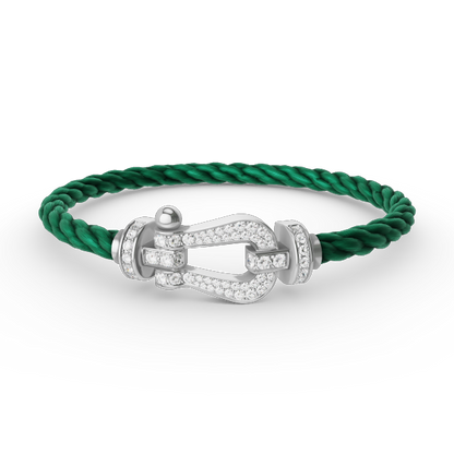 [Lumi Jewelry]FORCE LARGE HORSESHOE FULL DIAMOND BRACELET SILVER