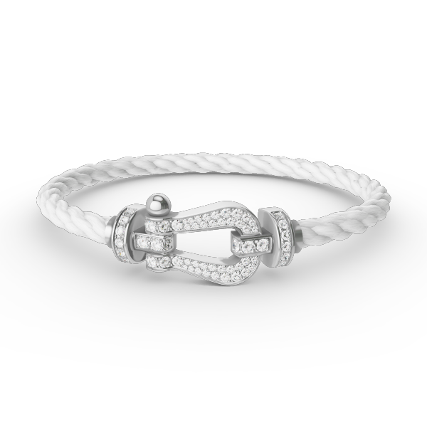 [Lumi Jewelry]FORCE LARGE HORSESHOE FULL DIAMOND BRACELET SILVER