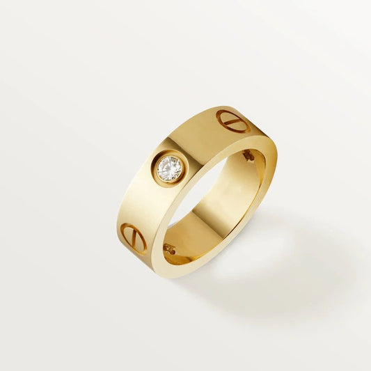 [Lumi Jewelry]LOVE RING 5.5MM 3 DIAMONDS PINK GOLD