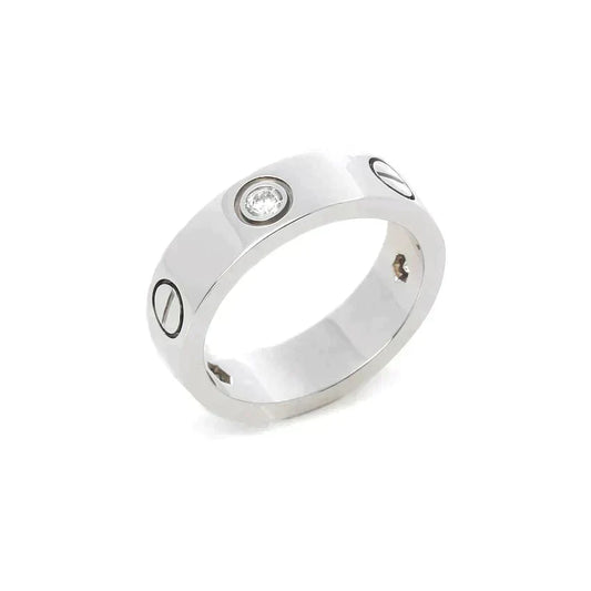 [Lumi Jewelry]LOVE RING 5.5MM 3 DIAMONDS SILVER