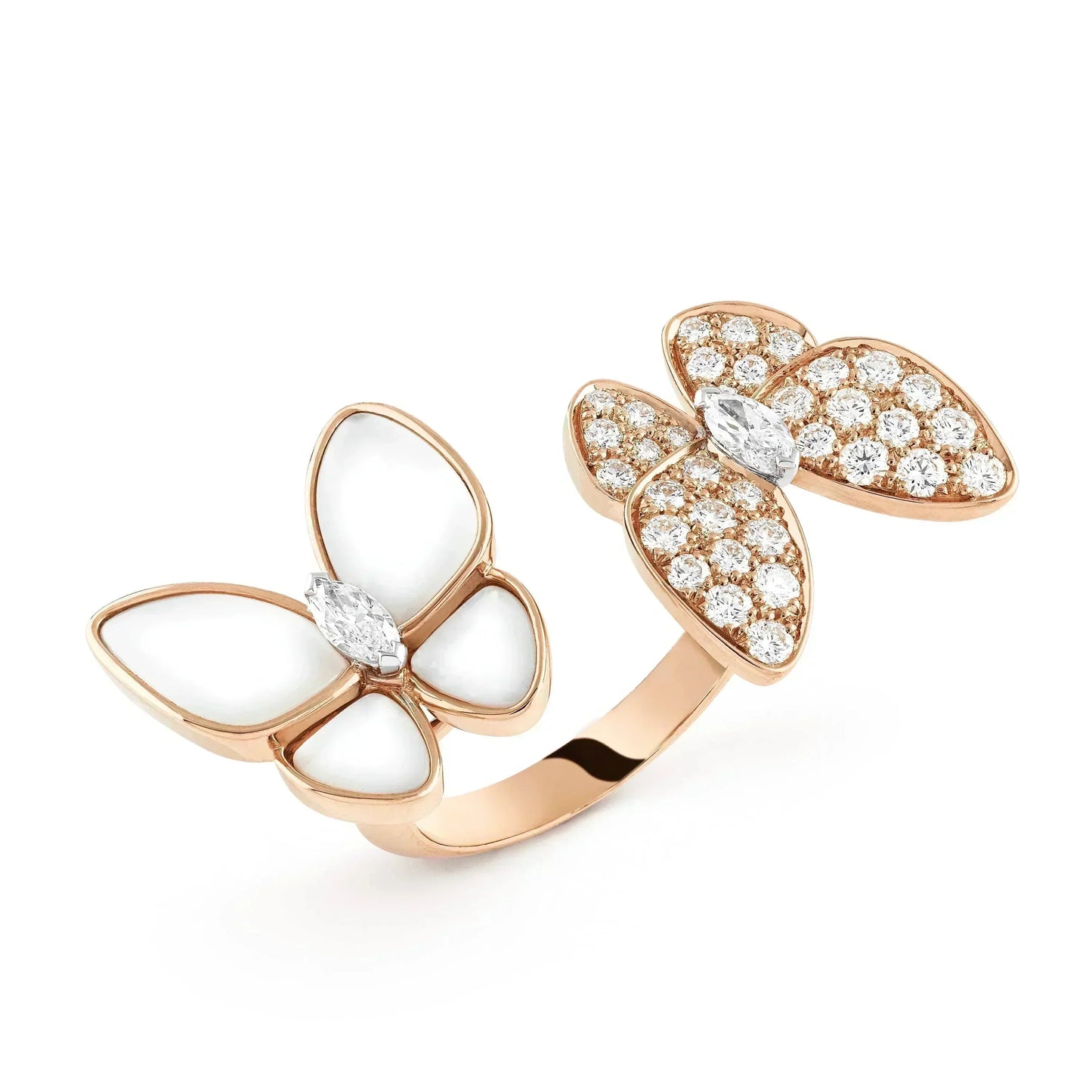 [Lumi Jewelry]TWIN BUTTERFLY DIAMOND MOP RING