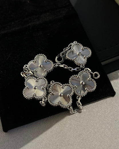 [Lumi Jewelry]CLOVER SILVER 5 MOTIFS BRACELET