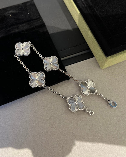 [Lumi Jewelry]CLOVER SILVER 5 MOTIFS BRACELET
