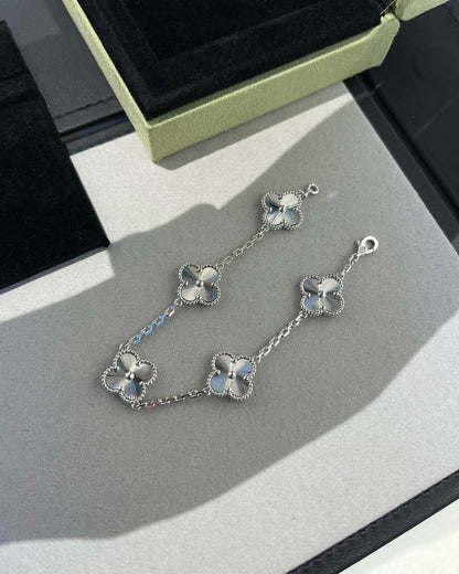[Lumi Jewelry]CLOVER SILVER 5 MOTIFS BRACELET