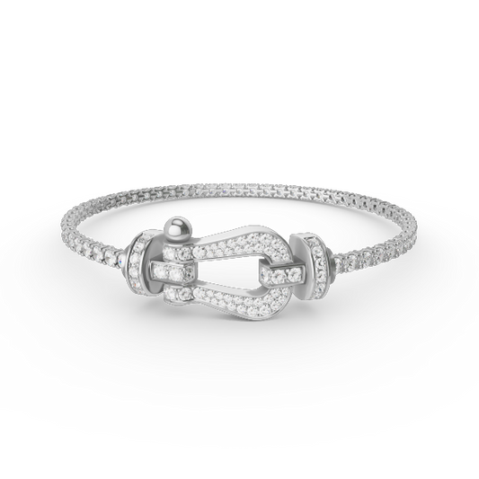 [Lumi Jewelry]FORCE  LARGE HORSESHOE FULL DIAMOND TENNIS BRACELET