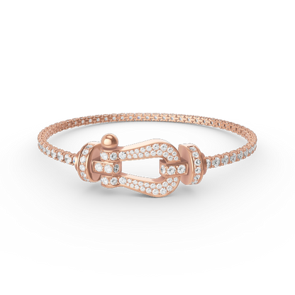 [Lumi Jewelry]FORCE  LARGE HORSESHOE FULL DIAMOND TENNIS BRACELET
