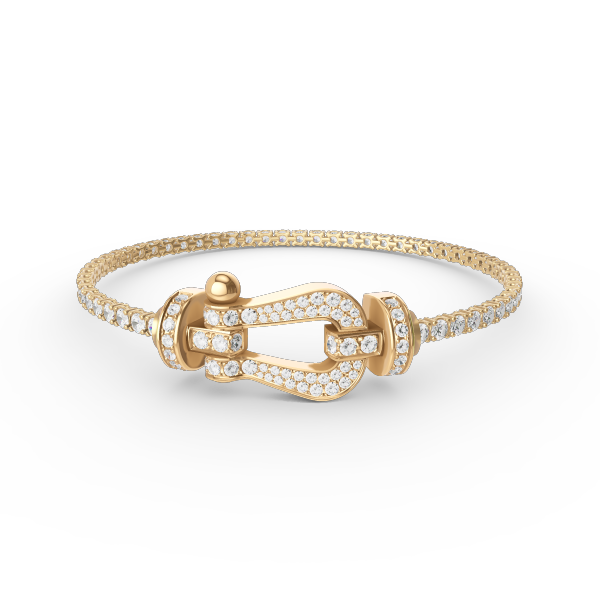 [Lumi Jewelry]FORCE  LARGE HORSESHOE FULL DIAMOND TENNIS BRACELET