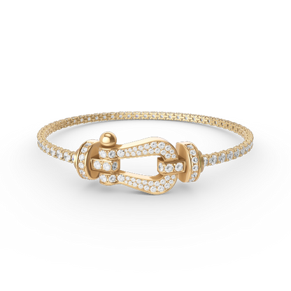 [Lumi Jewelry]FORCE  LARGE HORSESHOE FULL DIAMOND TENNIS BRACELET